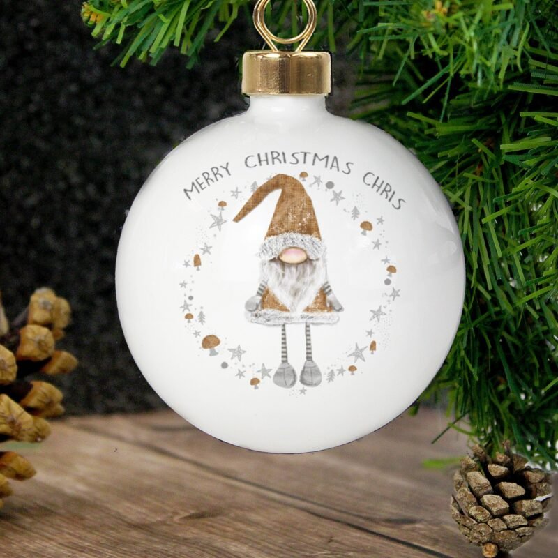 Personalised Scandinavian Christmas Gnome Bauble - Image 3