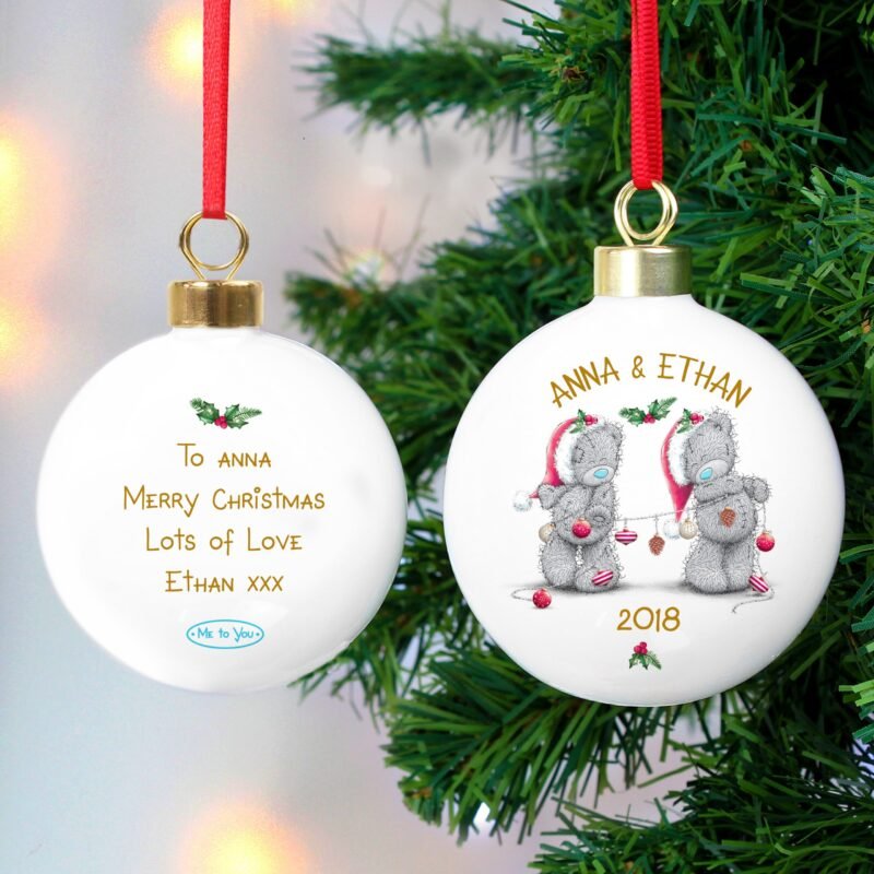 Personalised Me to You Christmas Couple’s Bauble - Image 3