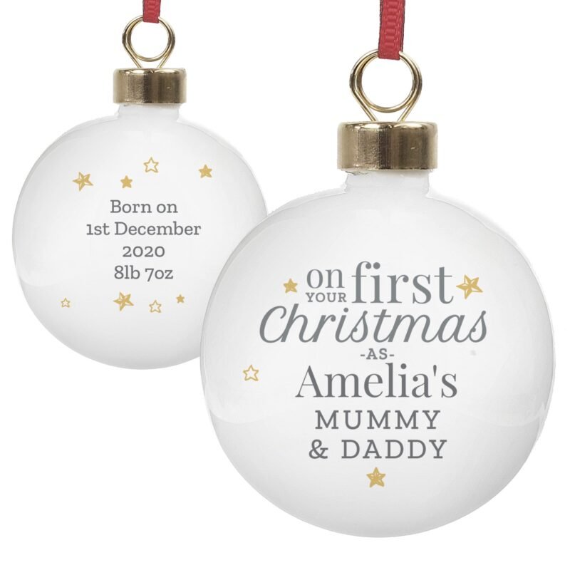Personalised ‘First Christmas as’ Bauble - Image 3