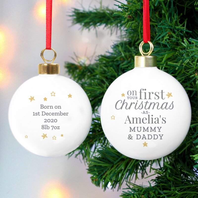 Personalised ‘First Christmas as’ Bauble - Image 5