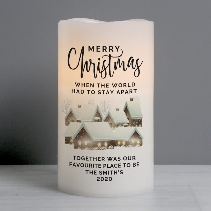 Personalised Christmas Town LED Candle - Image 4