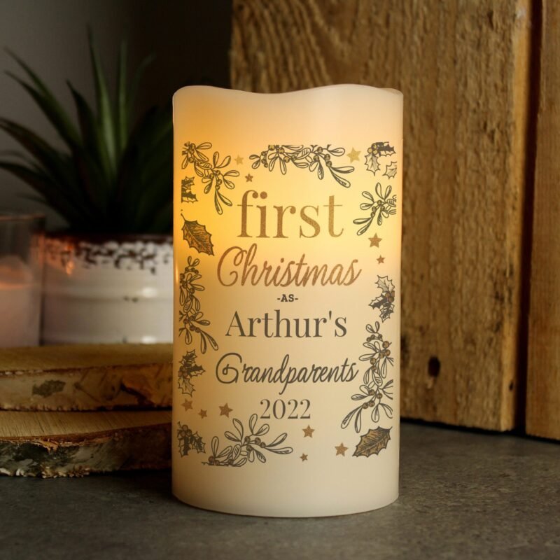 Personalised First Christmas LED Candle - Image 3