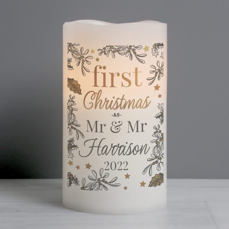 Personalised First Christmas LED Candle - Image 4