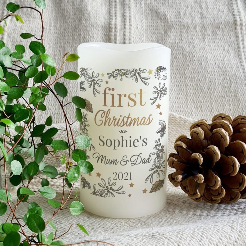 Personalised First Christmas LED Candle - Image 5