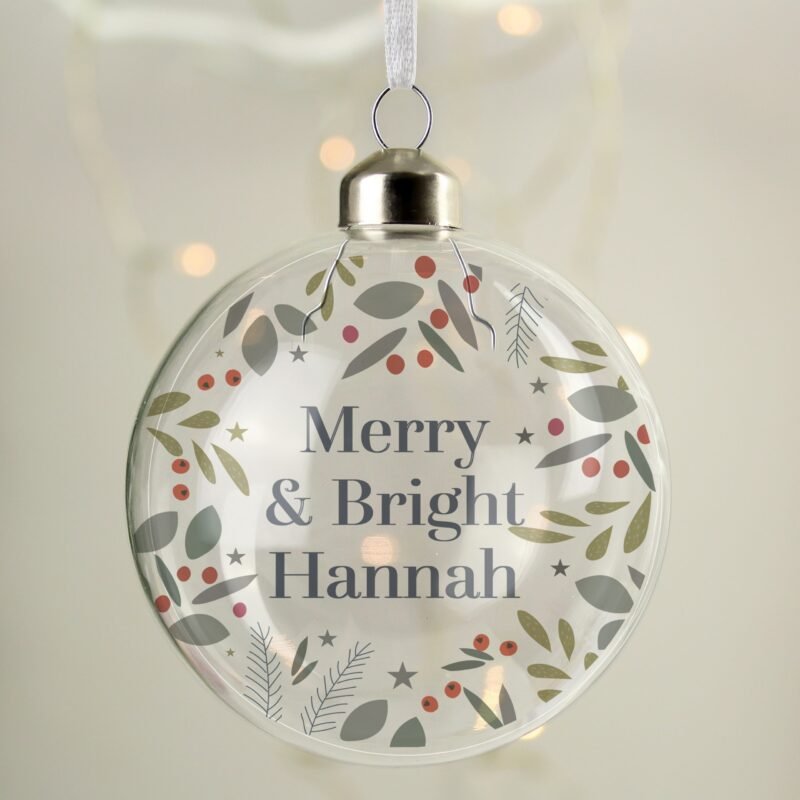 Personalised Festive Christmas Glass Bauble - Image 4