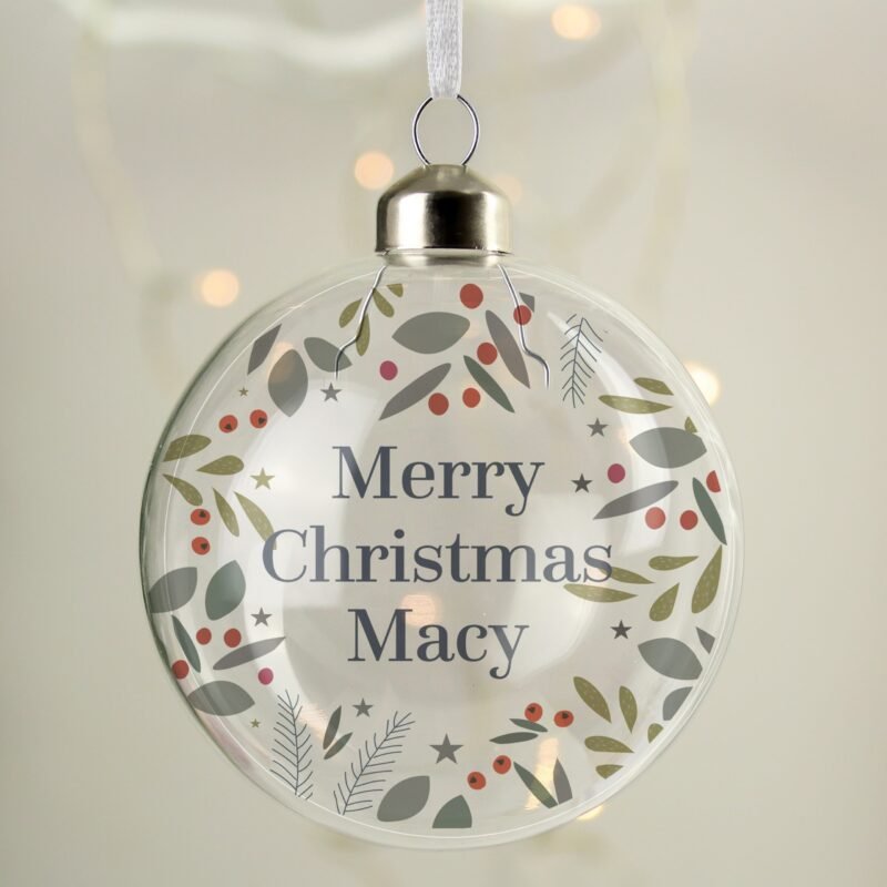 Personalised Festive Christmas Glass Bauble - Image 6