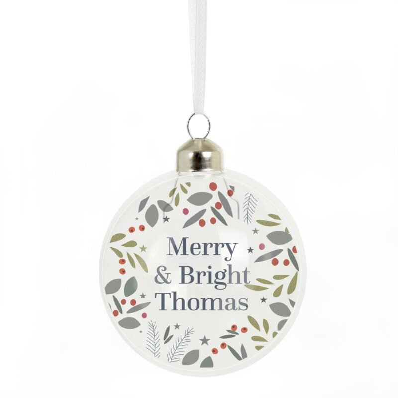 Personalised Festive Christmas Glass Bauble - Image 7