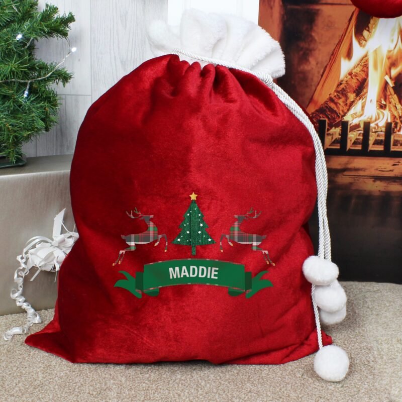Personalised Nordic Christmas Luxury Pom Pom Sack