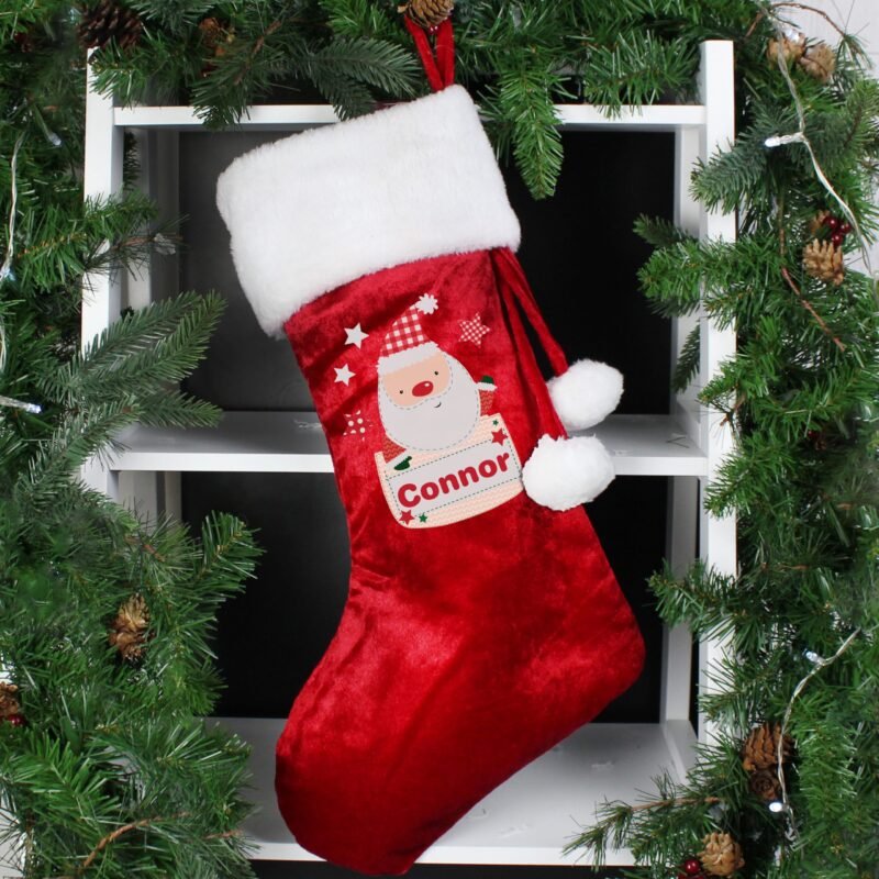 Personalised Pocket Santa Luxury Stocking