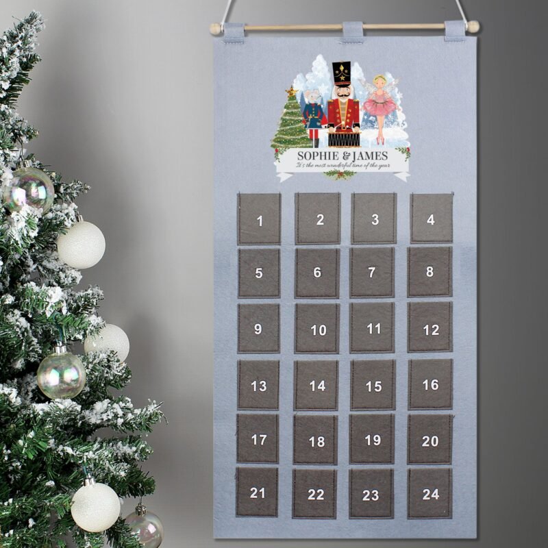 Personalised Nutcracker Advent Calendar In Silver Grey - Image 4
