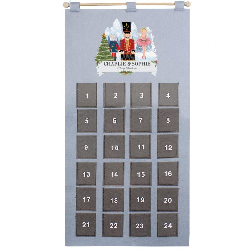 Personalised Nutcracker Advent Calendar In Silver Grey - Image 3