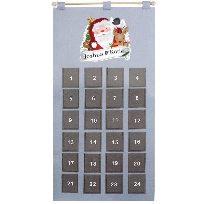Personalised Santa Advent Calendar In Silver Grey - Image 3