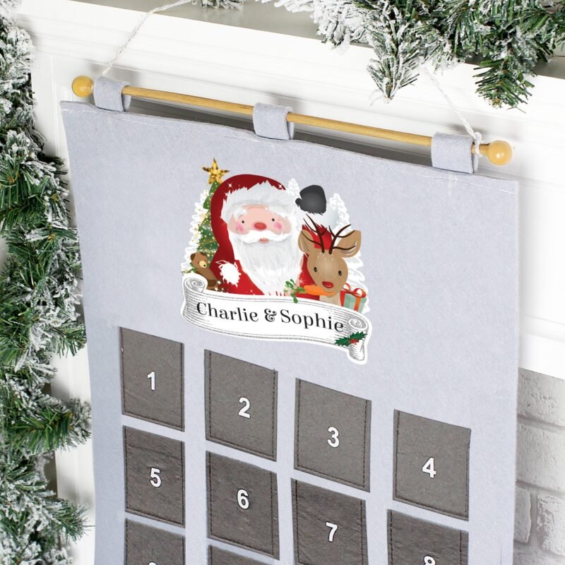 Personalised Santa Advent Calendar In Silver Grey - Image 2