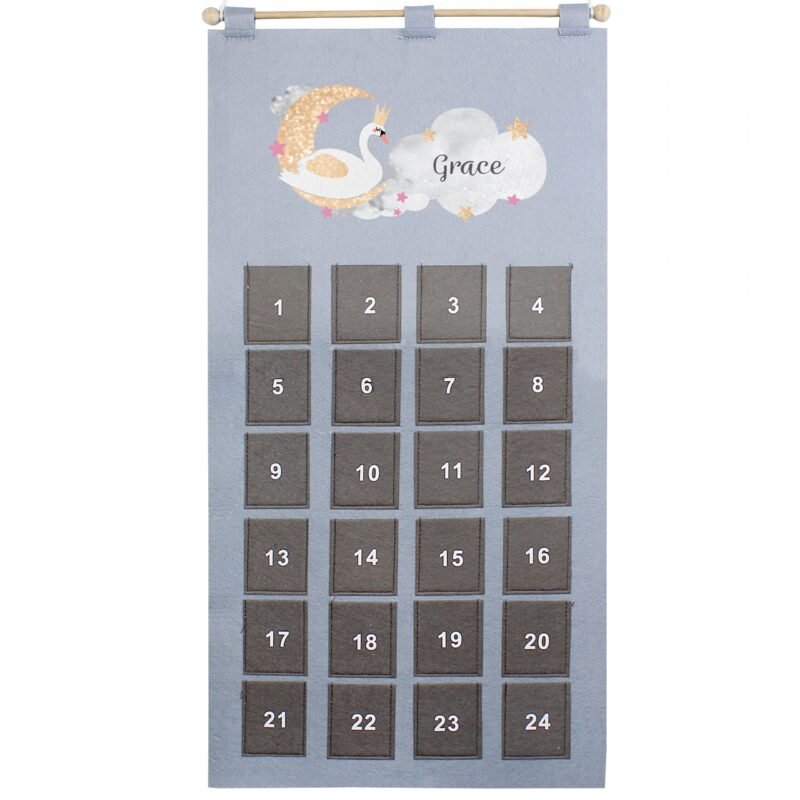 Personalised Swan Lake Advent Calendar In Silver Grey - Image 2