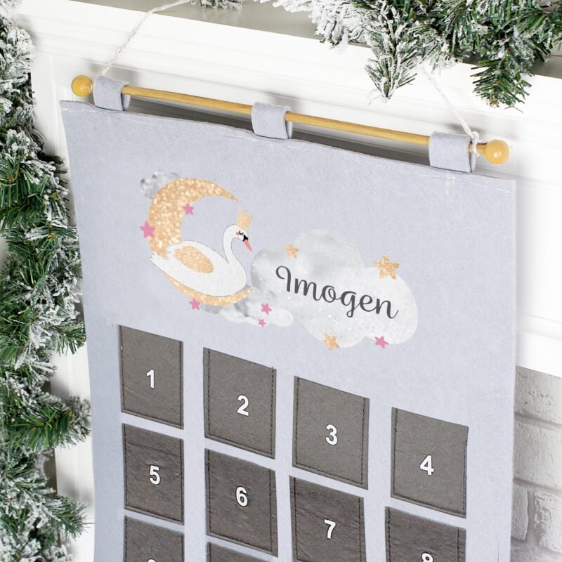 Personalised Swan Lake Advent Calendar In Silver Grey - Image 3