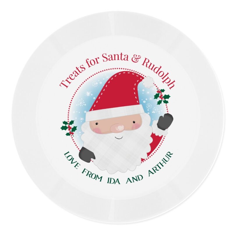 Santa Christmas Mince Pie Plastic Plate - Image 3