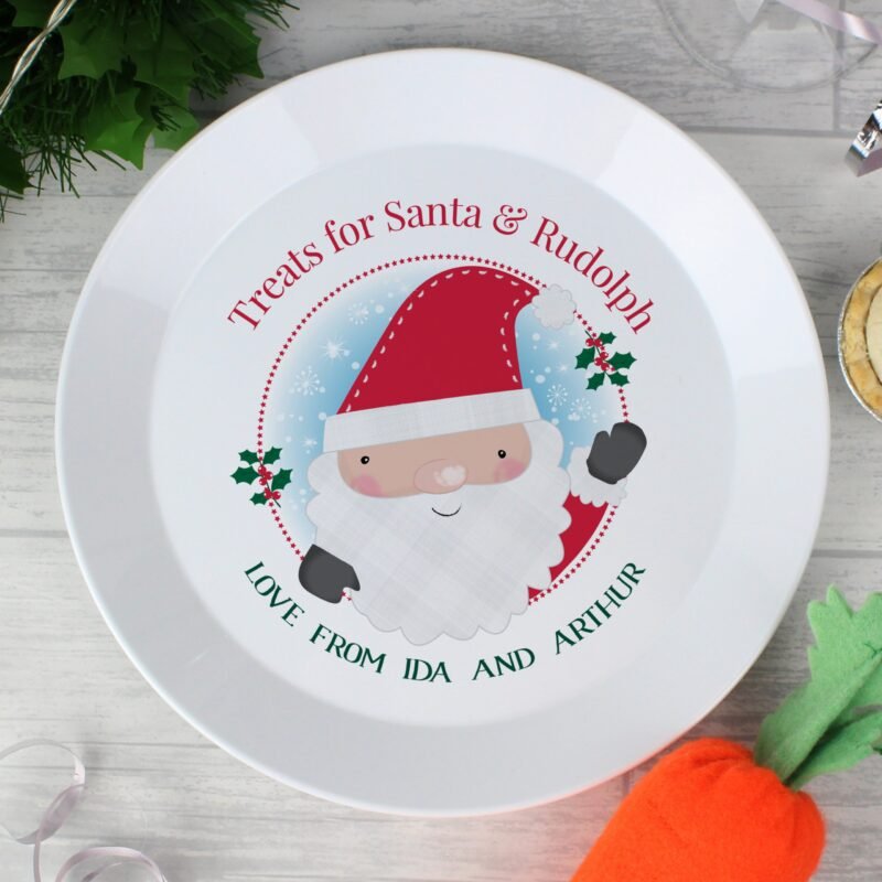 Santa Christmas Mince Pie Plastic Plate - Image 4