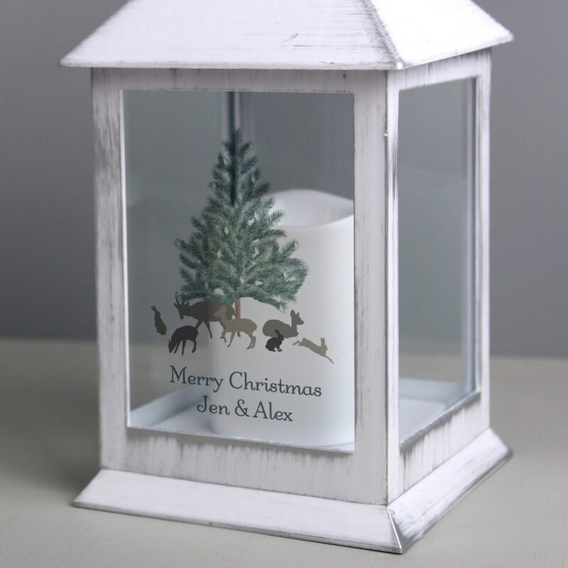Personalised A Winter’s Night White Lantern - Image 2