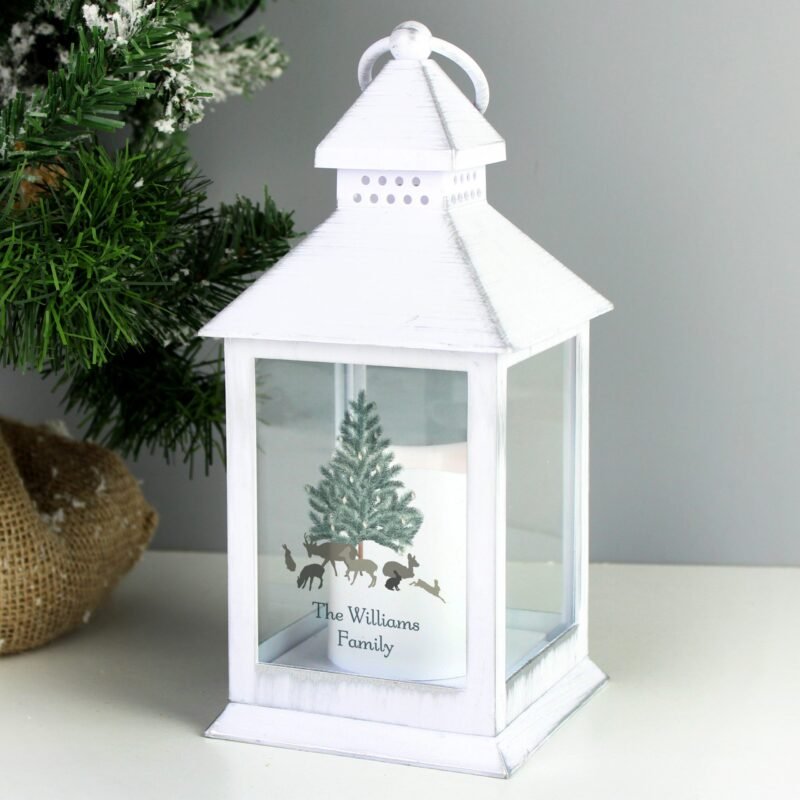Personalised A Winter’s Night White Lantern