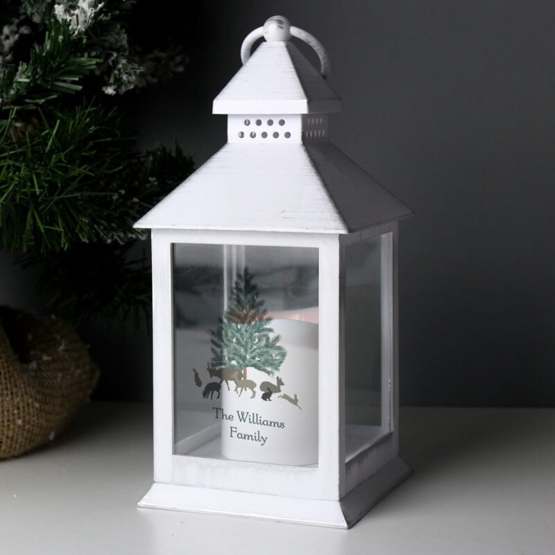 Personalised A Winter’s Night White Lantern - Image 4