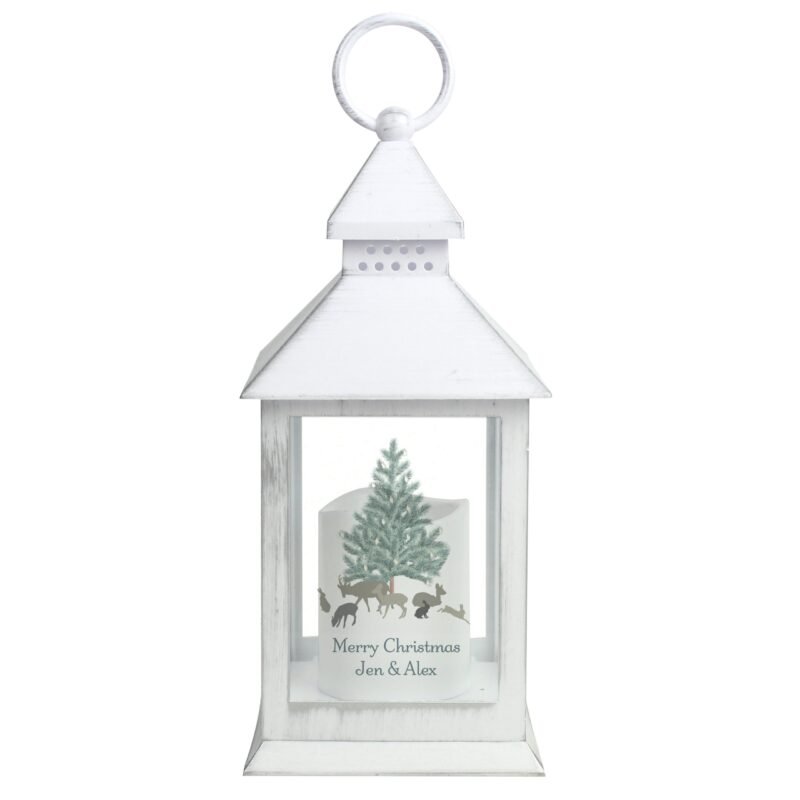 Personalised A Winter’s Night White Lantern - Image 6