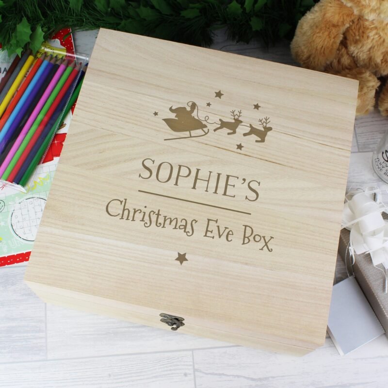 Personalised Large Wooden Christmas Eve Box - Image 7