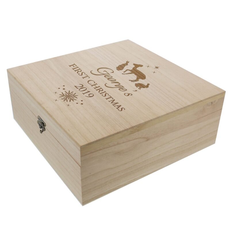Personalised Christmas Large Wooden Keepsake Box - Image 2