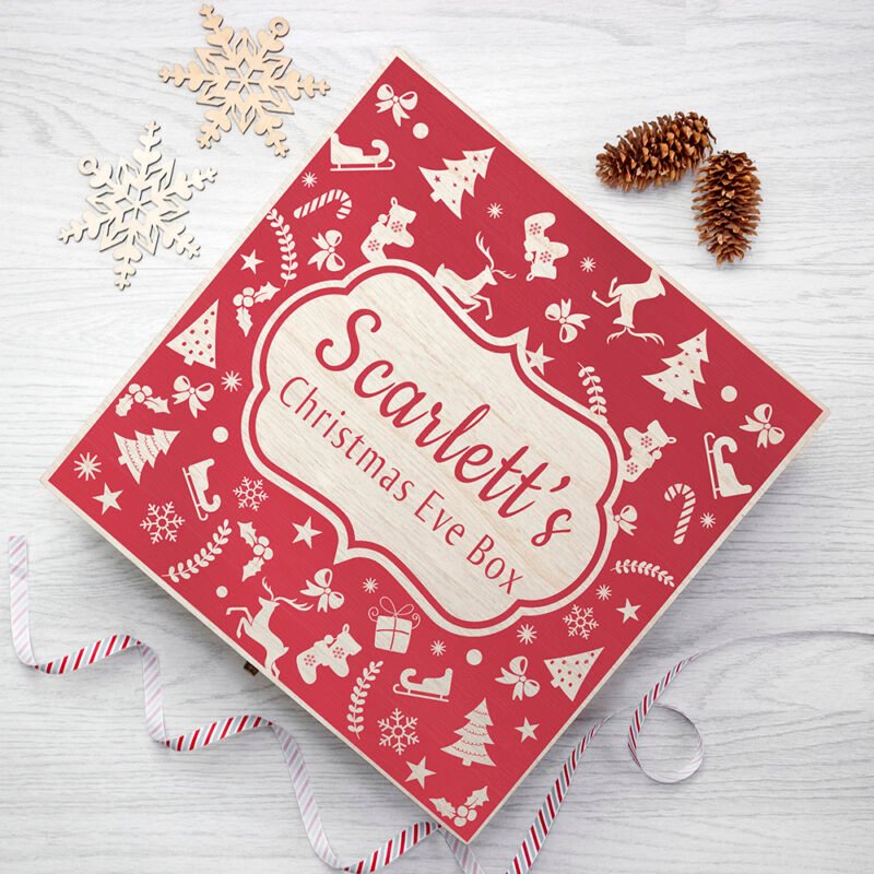Personalised Christmas Eve Box with Festive Pattern - Image 8